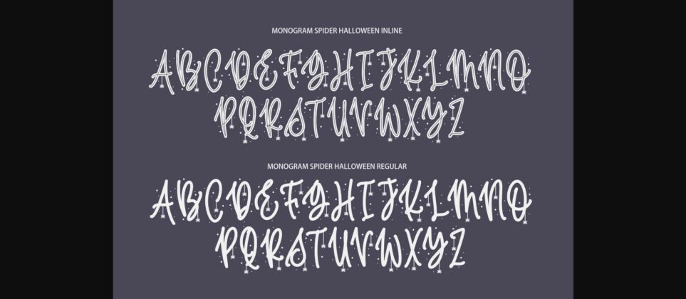 Monogram Spider Halloween Font Poster 4