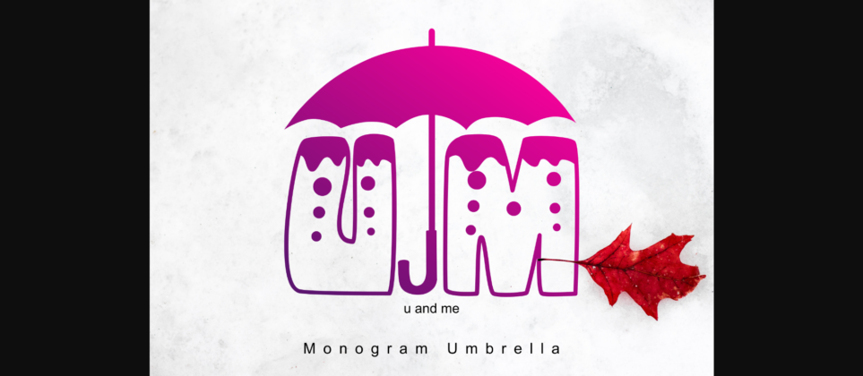 Monogram Umbrella Font Poster 3
