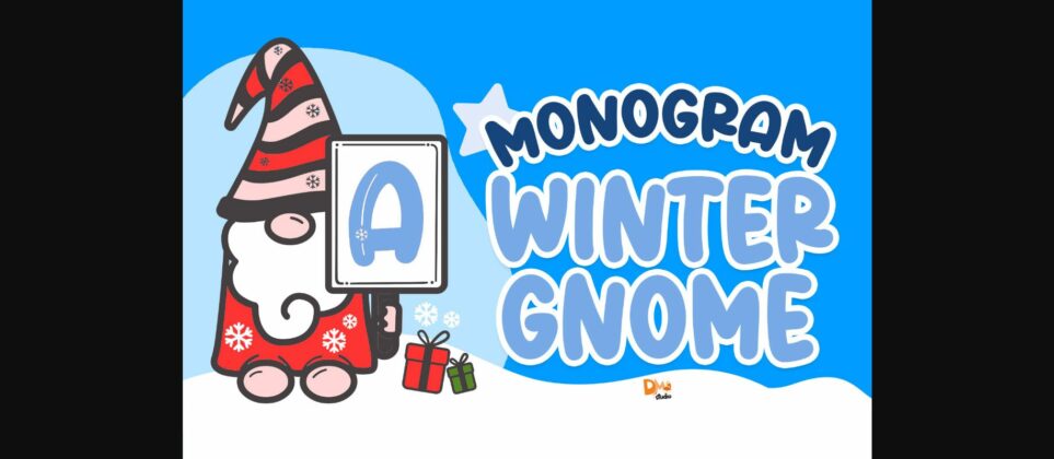 Monogram Winter Gnome Font Poster 3