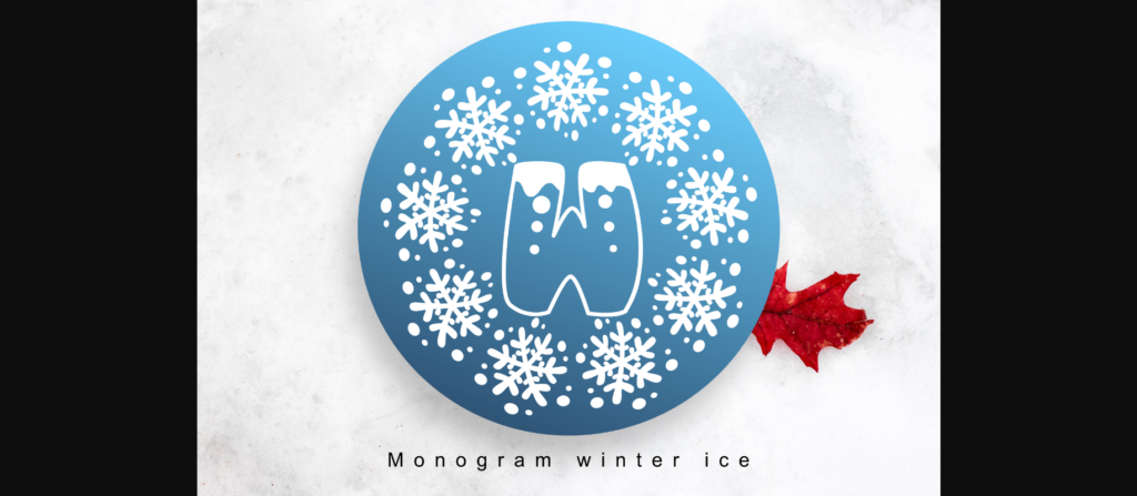 Monogram Winter Ice Font Poster 3