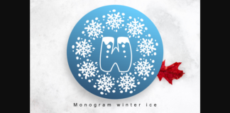 Monogram Winter Ice Font Poster 1