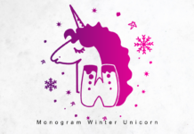 Monogram Winter Unicorn Font Poster 1