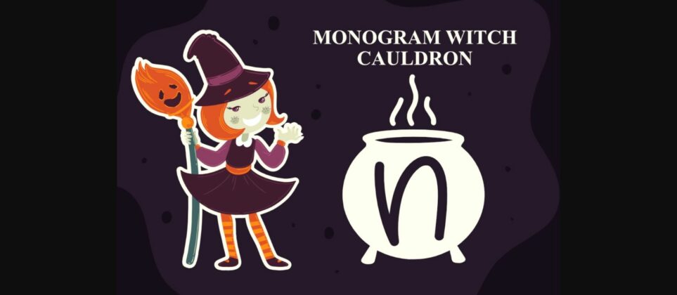 Monogram Witch Cauldron Font Poster 3