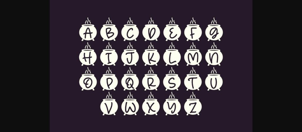 Monogram Witch Cauldron Font Poster 5