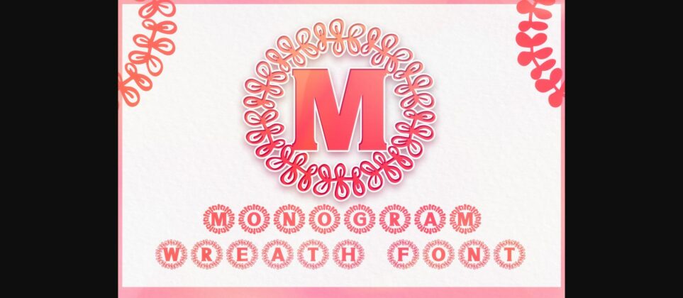 Monogram Wreath Font Poster 3