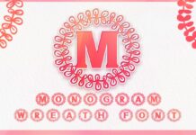 Monogram Wreath Font Poster 1