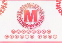 Monogram Wreath Font Poster 1