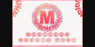 Monogram Wreath Font Poster 1