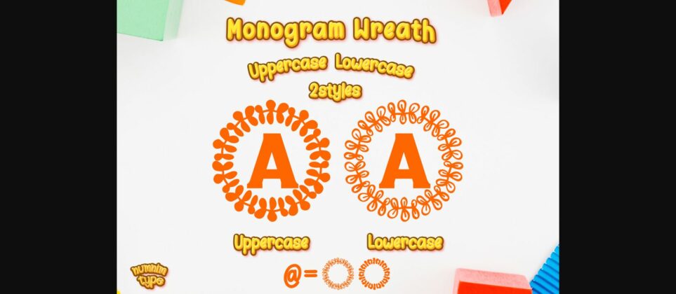 Monogram Wreath Font Poster 4
