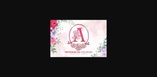 Monogram and Rose Font Poster 1