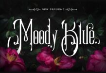 Moody Blue Font Poster 1