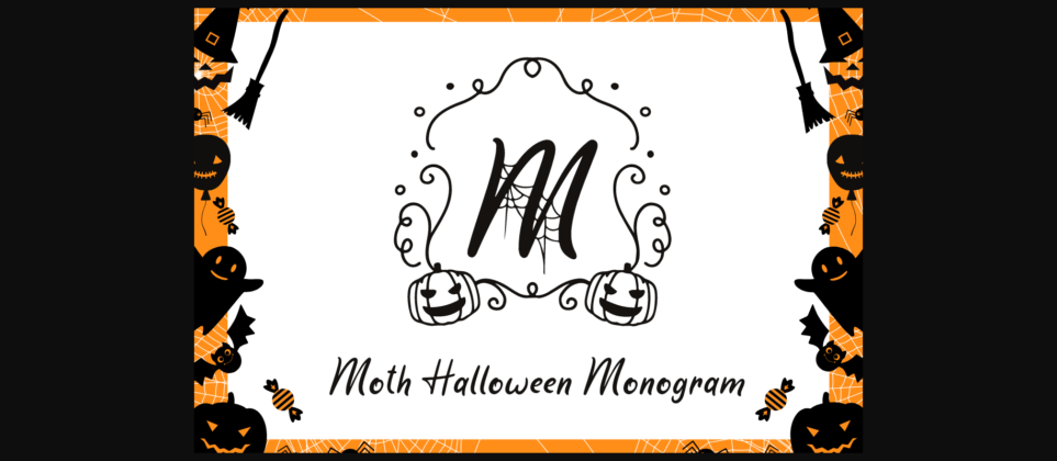 Moth Halloween Monogram Font Poster 3