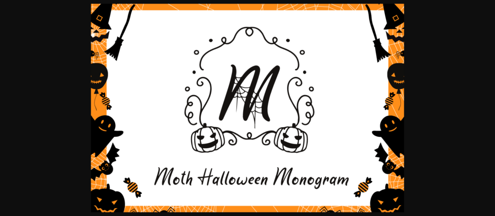 Moth Halloween Monogram Font Poster 1