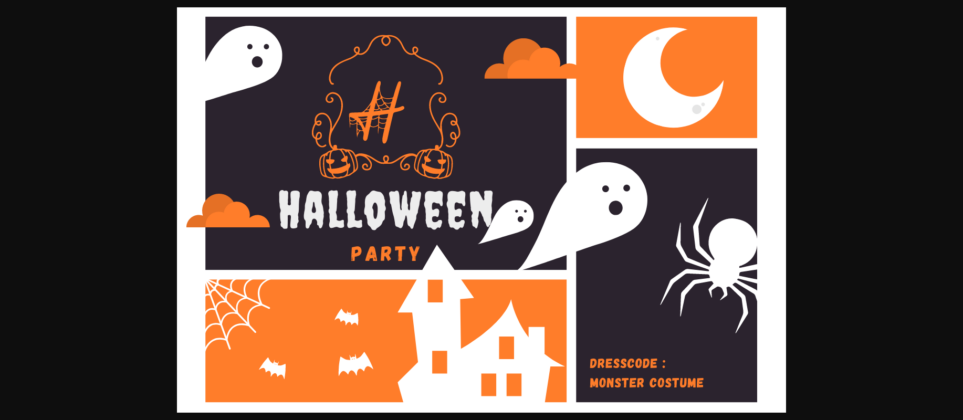 Moth Halloween Monogram Font Poster 4