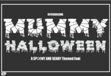 Mummy Halloween Font Poster 1