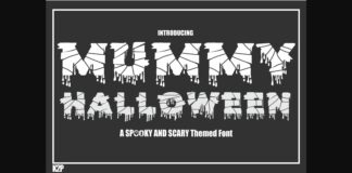 Mummy Halloween Font Poster 1