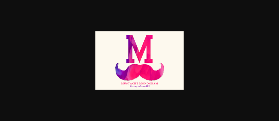 Mustache Monogram Font Poster 3