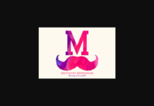 Mustache Monogram Font Poster 1