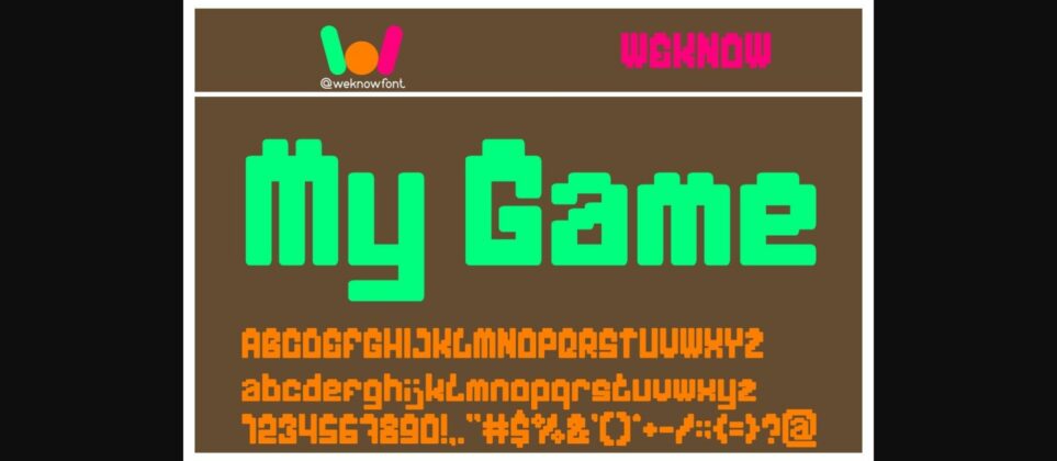 My Game Font Poster 1