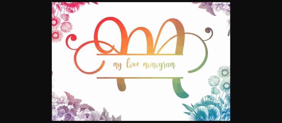 My Love Monogram Font Poster 3