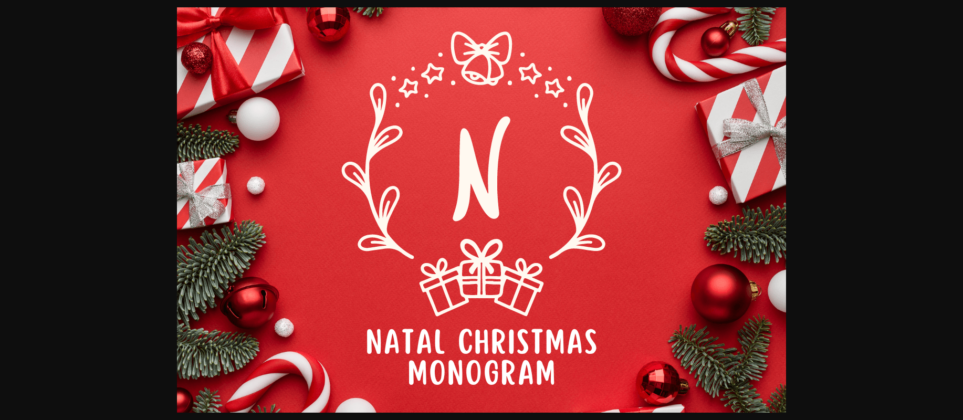 Natal Christmas Monogram Font Poster 3