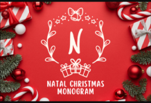 Natal Christmas Monogram Font Poster 1
