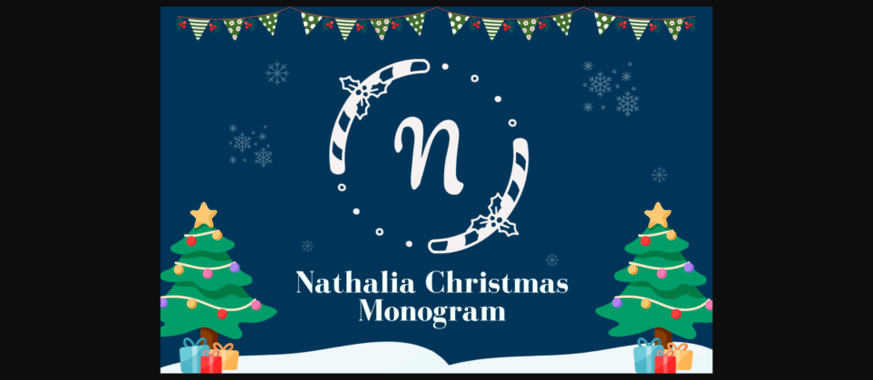 Nathalia Christmas Monogram Font Poster 3