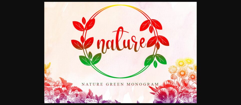 Nature Green Monogram Font Poster 3