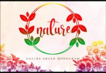 Nature Green Monogram Font Poster 1