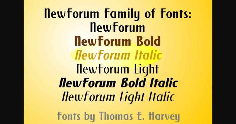 New Forum Italic Font Poster 4