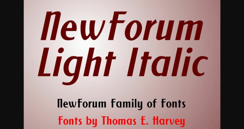 New Forum Light Italic Font Poster 3