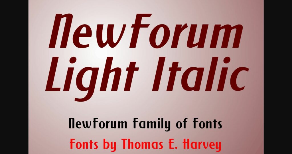 New Forum Light Italic Font Poster 1