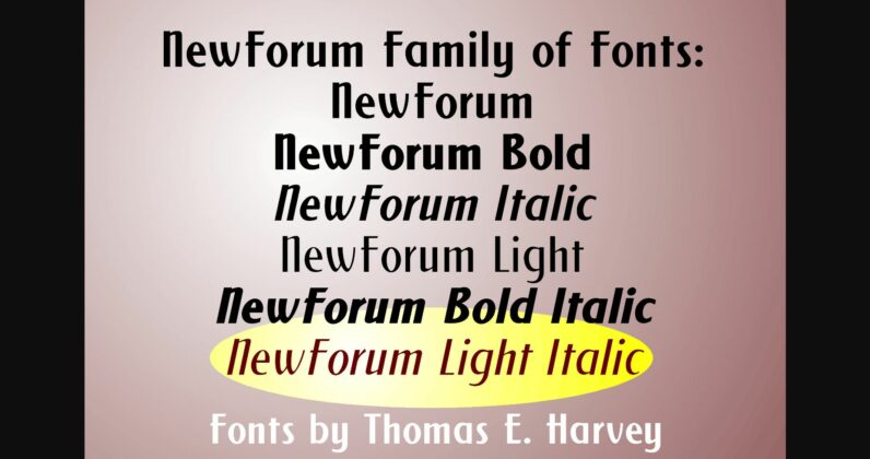New Forum Light Italic Font Poster 4