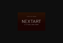 Nextart Outline Extra Light Font Poster 1