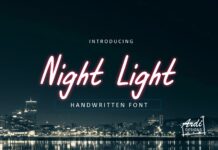 Night Light Font Poster 1