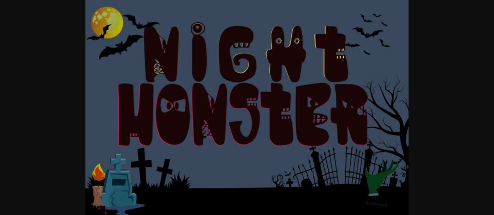 Night Monster Font Poster 3