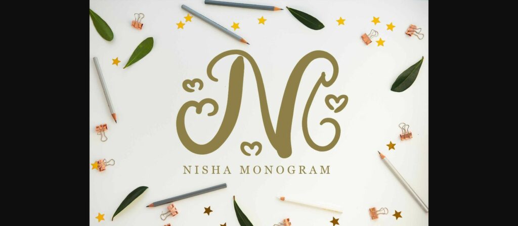 Nisha Monogram Font Poster 3