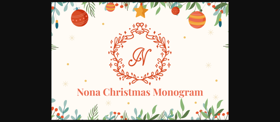 Nona Christmas Monogram Font Poster 3