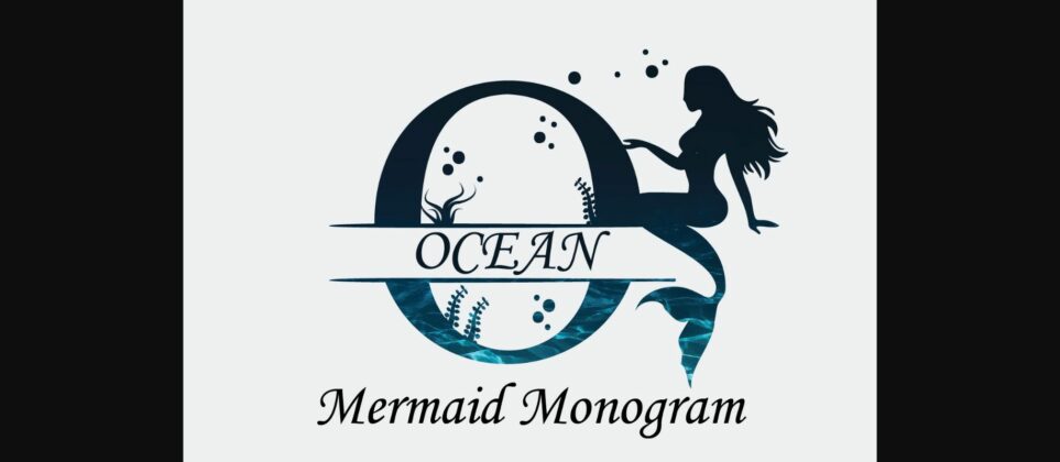 Ocean Mermaid Monogram Font Poster 3