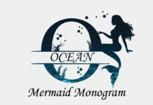 Ocean Mermaid Monogram Font Poster 1