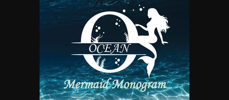 Ocean Mermaid Monogram Font Poster 4