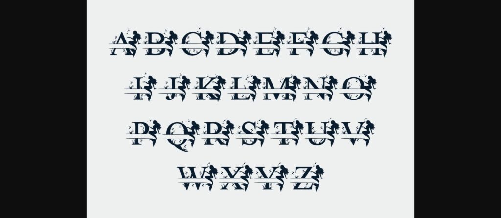 Ocean Mermaid Monogram Font Poster 7