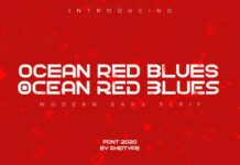 Ocean Red Blues Font Poster 1