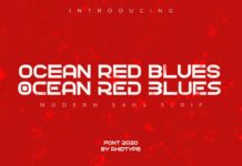 Ocean Red Blues Font Poster 1