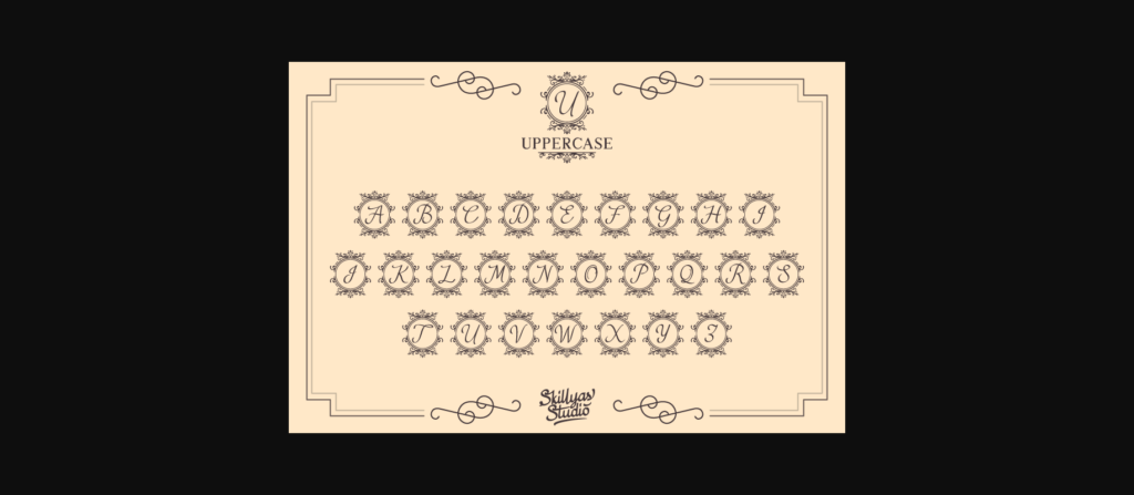 Old Fashioned Monogram Font Poster 8