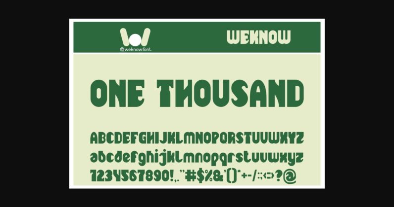 One Thousand Font Poster 3