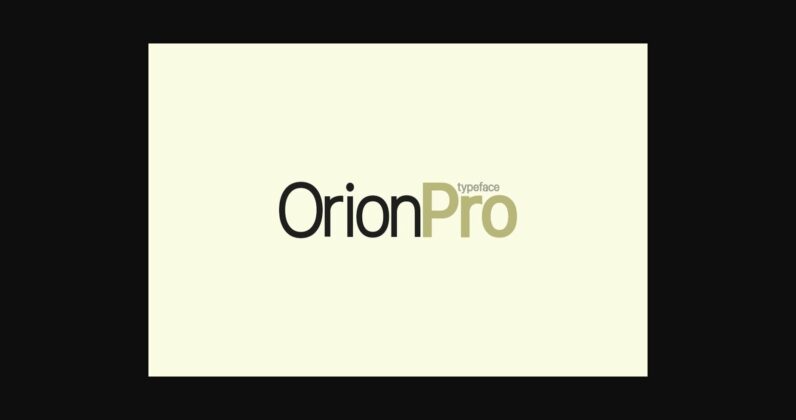 Orion Pro Font Poster 3