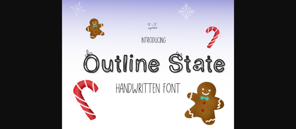 Outline State Font Poster 3