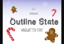 Outline State Font Poster 1