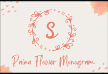 Paina Flower Monogram Font Poster 1